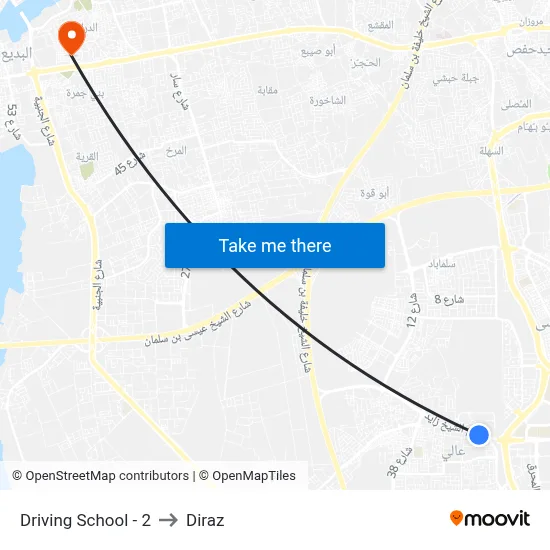 Driving School - 2 to Diraz map