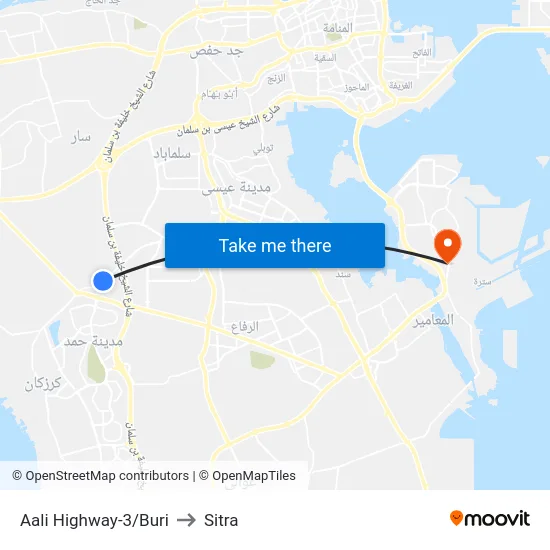 Aali Highway-3/Buri to Sitra map