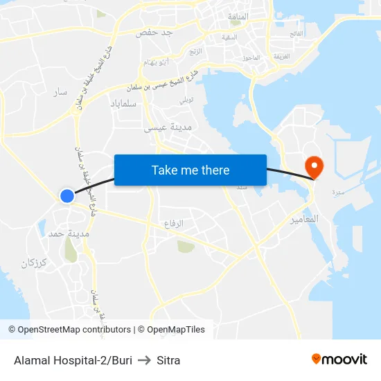 Alamal Hospital-2/Buri to Sitra map
