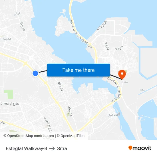 Esteglal Walkway-3 to Sitra map