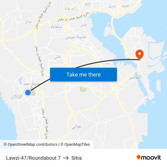 Lawzi-47/Roundabout 7 to Sitra map