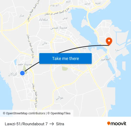 Lawzi-51/Roundabout 7 to Sitra map