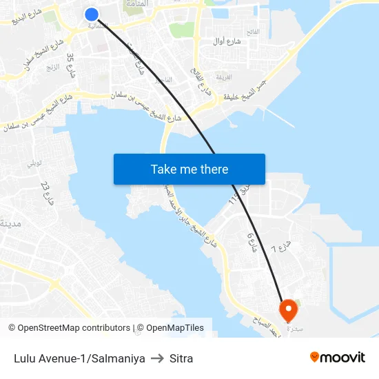 Lulu Avenue-1/Salmaniya to Sitra map