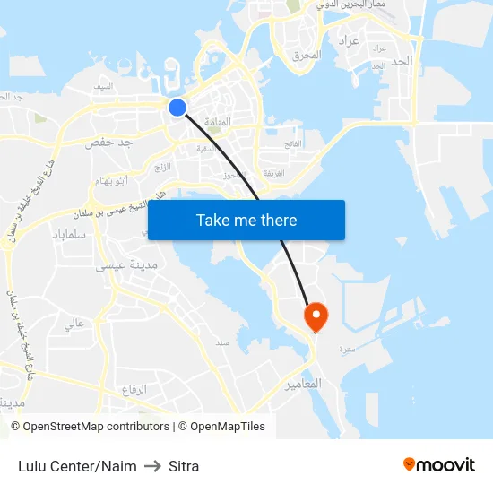 Lulu Center/Naim to Sitra map