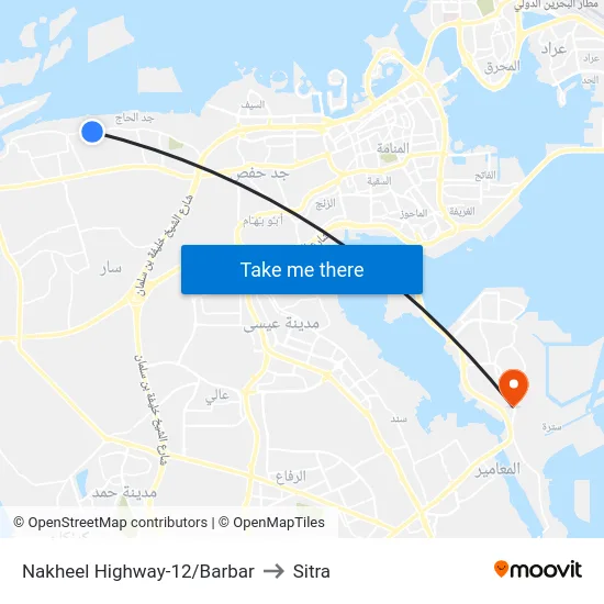 Nakheel Highway-12/Barbar to Sitra map