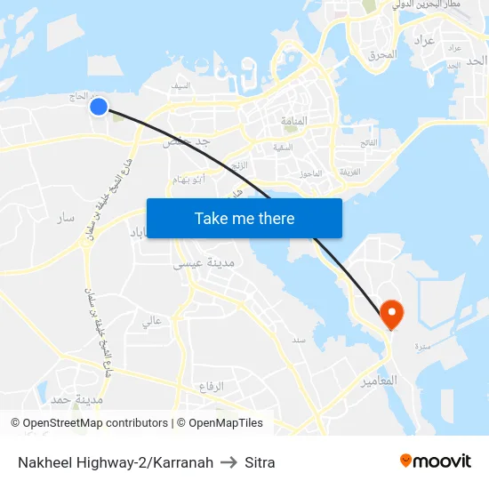 Nakheel Highway-2/Karranah to Sitra map