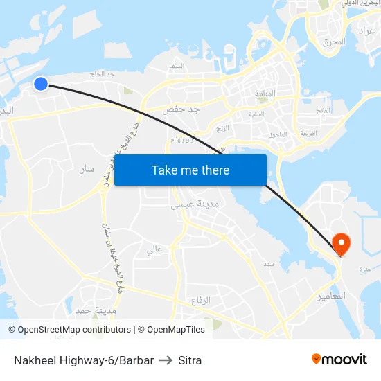Nakheel Highway-6/Barbar to Sitra map