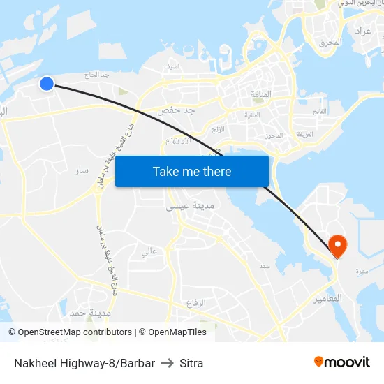 Nakheel Highway-8/Barbar to Sitra map