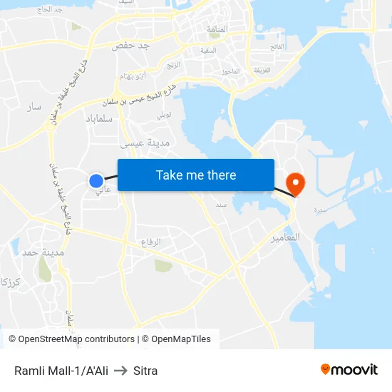 Ramli Mall-1/A'Ali to Sitra map