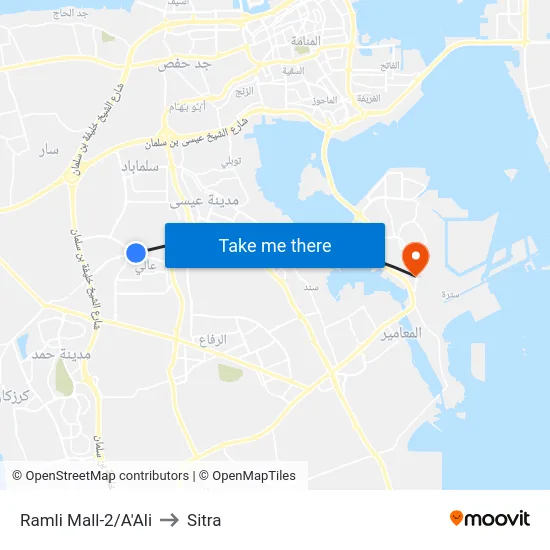 Ramli Mall-2/A'Ali to Sitra map