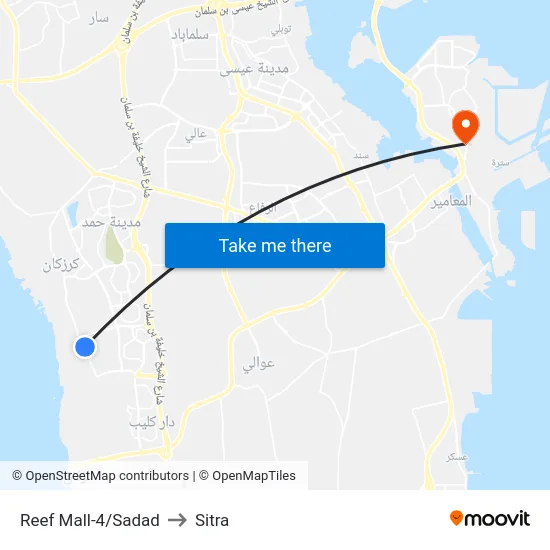 Reef Mall-4/Sadad to Sitra map