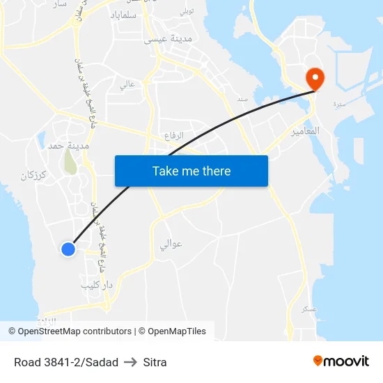 Road 3841-2/Sadad to Sitra map
