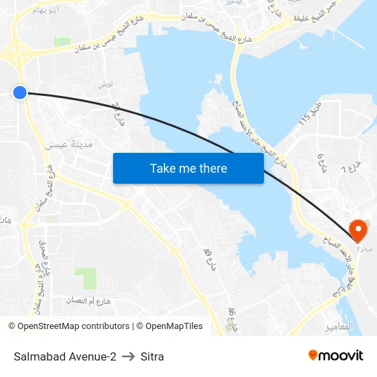 Salmabad Avenue-2 to Sitra map
