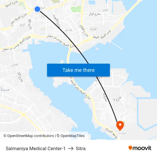 Salmaniya Medical Center-1 to Sitra map