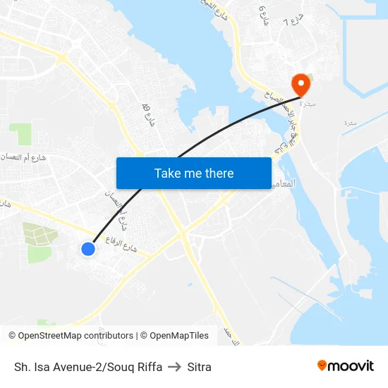 Sh. Isa Avenue-2/Souq Riffa to Sitra map