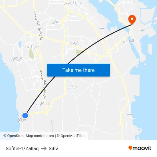 Sofitel-1/Zallaq to Sitra map