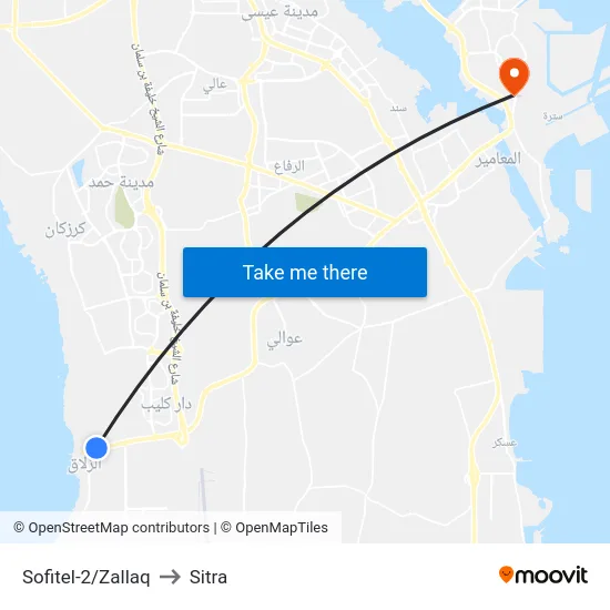 Sofitel-2/Zallaq to Sitra map