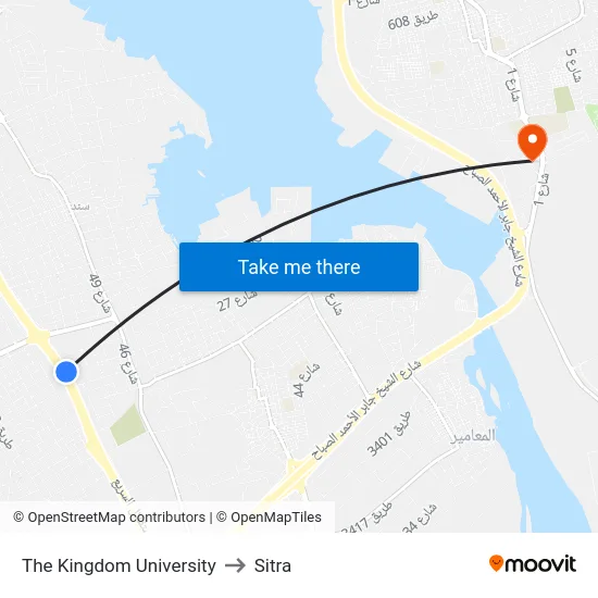 The Kingdom University to Sitra map