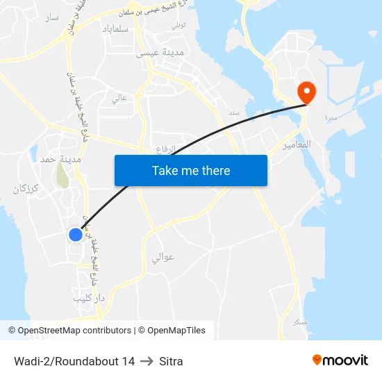 Wadi-2/Roundabout 14 to Sitra map