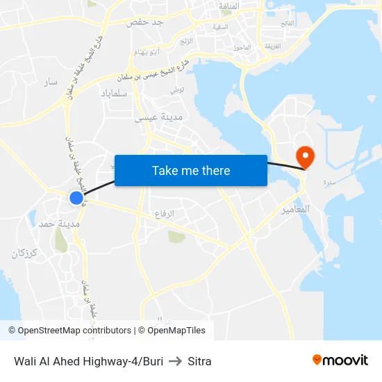 Wali Al Ahed Highway-4/Buri to Sitra map