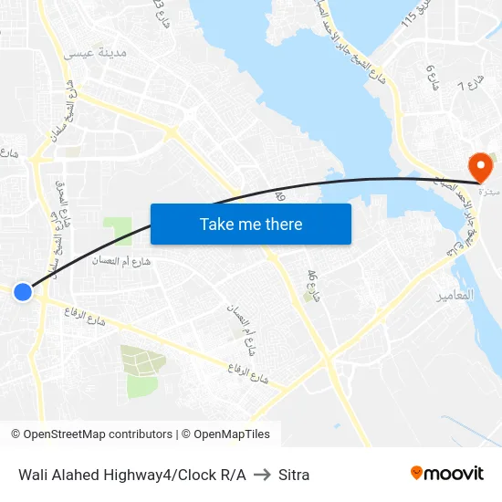 Wali Alahed Highway4/Clock R/A to Sitra map