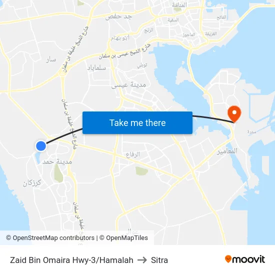 Zaid Bin Omaira Hwy-3/Hamalah to Sitra map