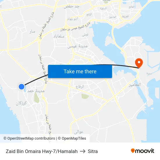 Zaid Bin Omaira Hwy-7/Hamalah to Sitra map