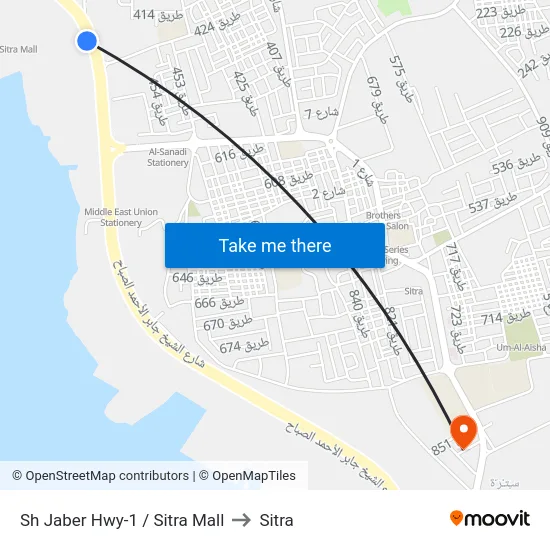 Sh Jaber Hwy-1 / Sitra Mall to Sitra map