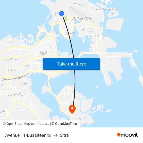 Avenue 11-Busaiteen/2 to Sitra map