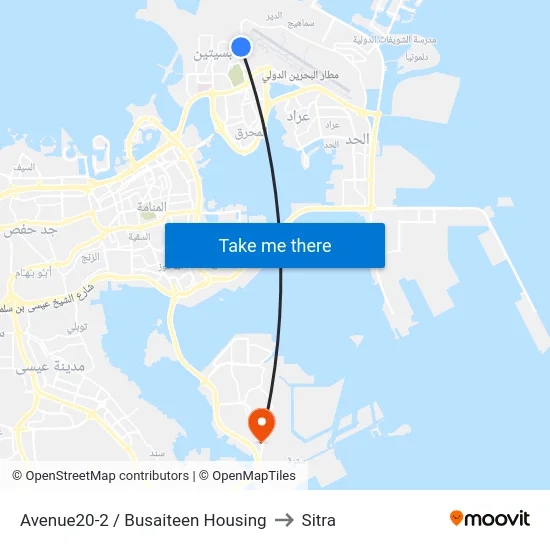 Avenue20-2 / Busaiteen Housing to Sitra map