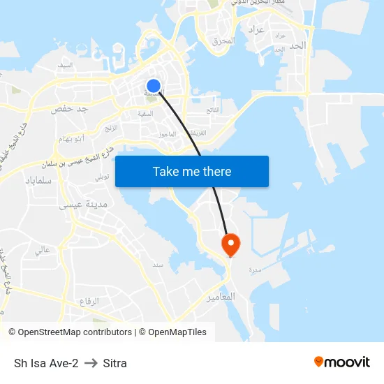 Sh Isa Ave-2 to Sitra map