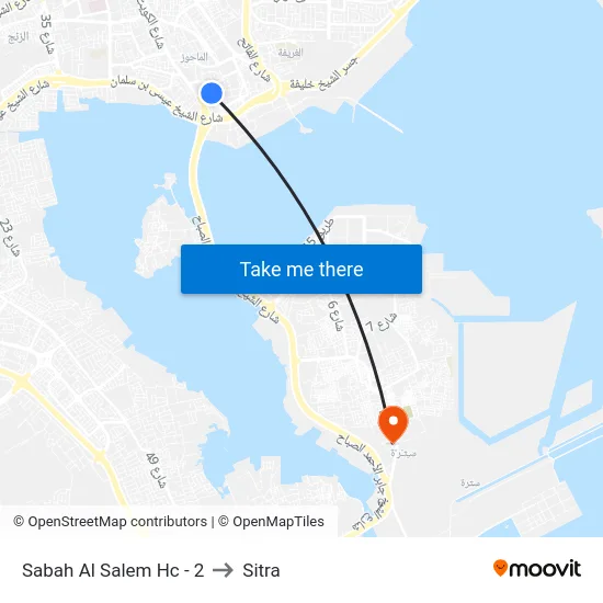 Sabah Al Salem Hc - 2 to Sitra map