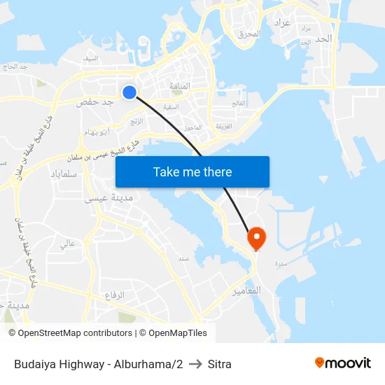 Budaiya Highway - Alburhama/2 to Sitra map