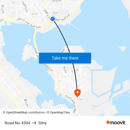 Road No 4304 to Sitra map