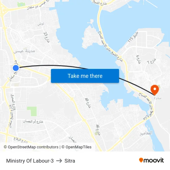 Ministry Of Labour-3 to Sitra map