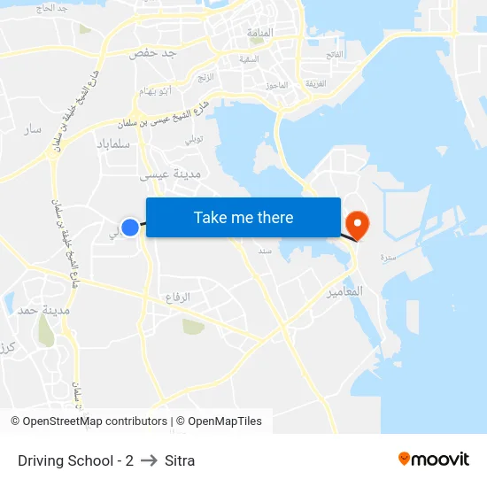 Driving School - 2 to Sitra map