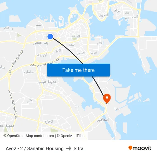 Ave2 - 2 / Sanabis Housing to Sitra map