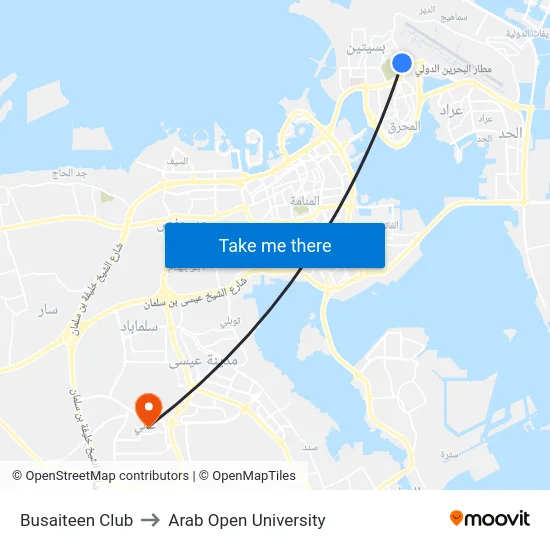 Busaiteen Club to Arab Open University map