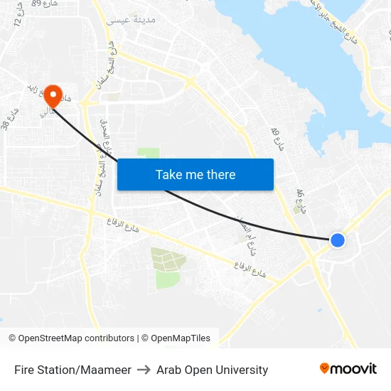 Fire Station/Maameer to Arab Open University map