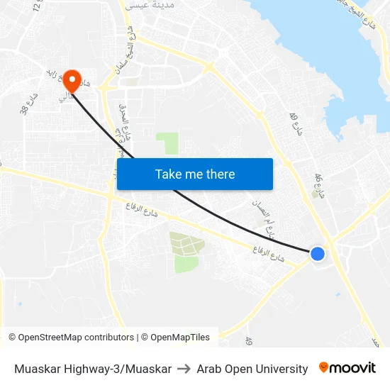 Muaskar Highway-3/Muaskar to Arab Open University map