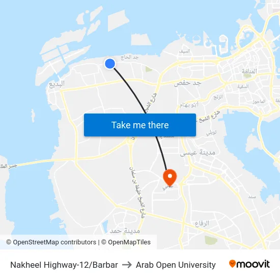 Nakheel Highway-12/Barbar to Arab Open University map