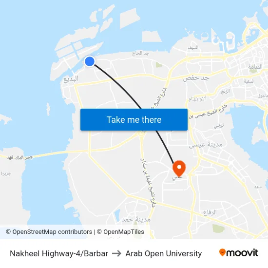 Nakheel Highway-4/Barbar to Arab Open University map