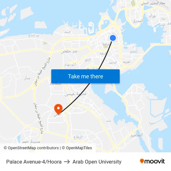 Palace Avenue-4/Hoora to Arab Open University map