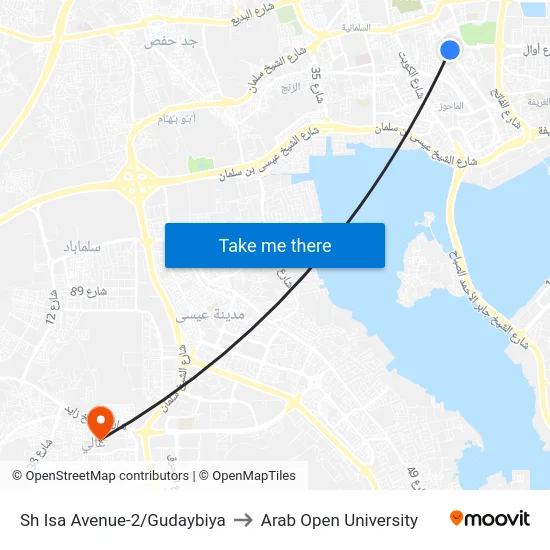 Sh Isa Avenue-2/Gudaybiya to Arab Open University map