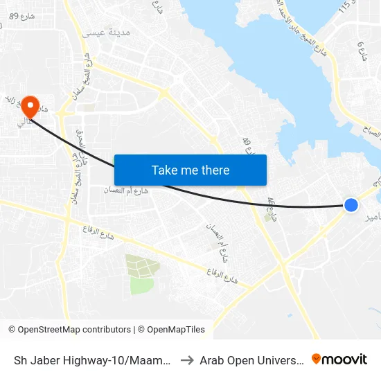 Sh Jaber Highway-10/Maameer to Arab Open University map