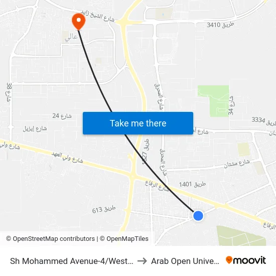 Sh Mohammed Avenue-4/West Riffa to Arab Open University map
