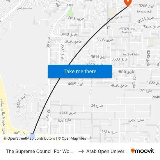 The Supreme Council For Women1 to Arab Open University map