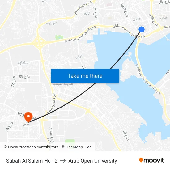 Sabah Al Salem Hc - 2 to Arab Open University map