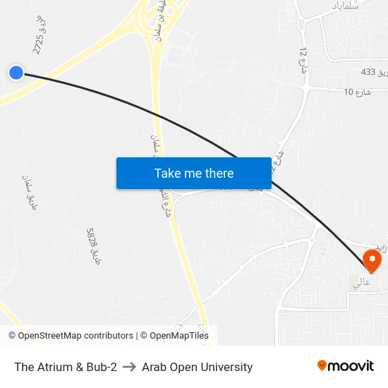 The Atrium & Bub-2 to Arab Open University map