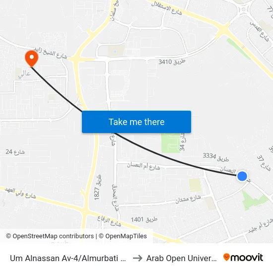 Um Alnassan Av-4/Almurbati Msq to Arab Open University map